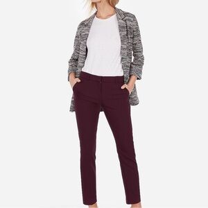 NWT Express Columnist Grid Black Red Ankle Pants Sz 6R